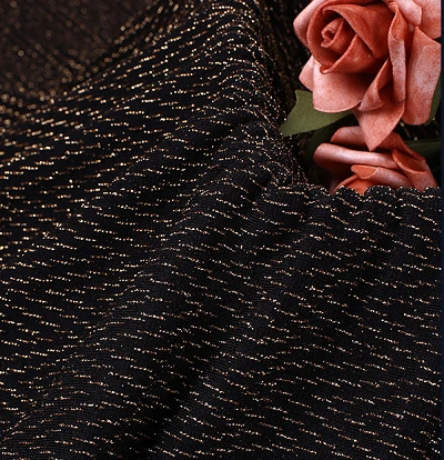 Gold And Silver Jacquard Knitted Fabric