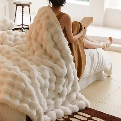 Rabbit Faux Fur Blanket Rabbit Faux Fur Blanket