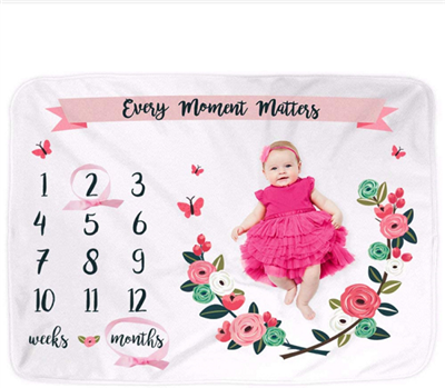 বোনা 100% পলিয়েস্টার মাইলস্টোন শিশুর কম্বল