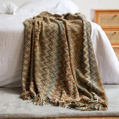 Tassels Geometric Pattern Blanket